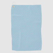 Two views of a light blue towel with a pattern  golfhandtuch (Vorderseite)