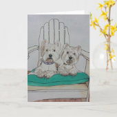 Two Westie Pals Karte (Gelbe Blume)