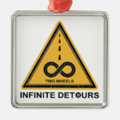 Two Wheels Infinite Detours Cycling Ornament Aus Metall (Vorne)
