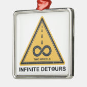 Two Wheels Infinite Detours Cycling Ornament Aus Metall (Links)