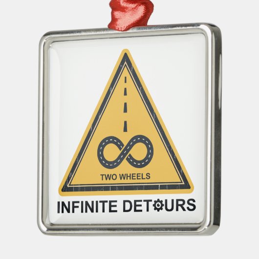 Two Wheels Infinite Detours Cycling Ornament Aus Metall (Links)