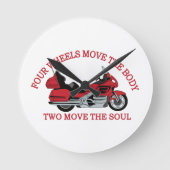 Two Wheels Runde Wanduhr (Vorderseite)