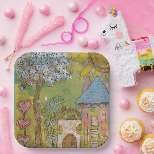 Two Whimsical Houses Pappteller (Party)