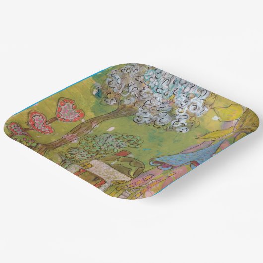 Two Whimsical Houses Pappteller (Gewinkelt)