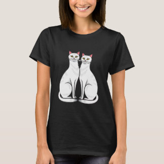 Two White Cats Sitting Side by Side T-Shirt