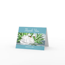 Two White Swans Wedding Thank You Card