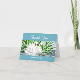 Two White Swans Wedding Thank You Card Dankeskarte