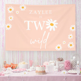 Two Wild 2. Geburtstag Party Boho Daisy Willkommen Banner