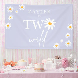 Two Wild 2. Geburtstag Party Boho Daisy Willkommen Banner