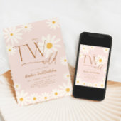 TWO Wild Daisy Floral 2nd Birthday Einladung