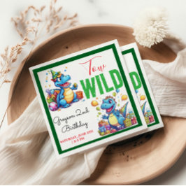 Two Wild Dino Party Boy Dinosaur 2. Geburtstag Serviette