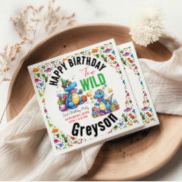 Two Wild Dino Party Boy Dinosaur 2. Geburtstag Serviette