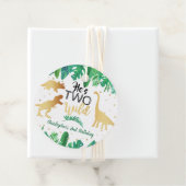 Two Wild Dinosaur Boys 2. Geburtstag Party Geschenkanhänger (Beispiel)
