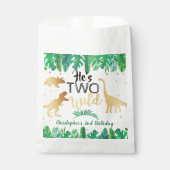 Two Wild Dinosaur Boys 2. Geburtstag Party Geschenktütchen (Vorderseite)