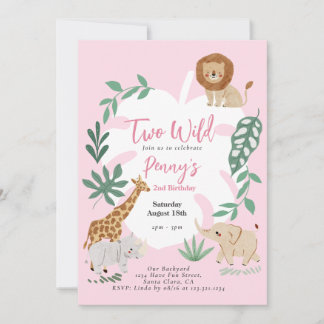 Two Wild Girl 2. Geburtstag Einladung