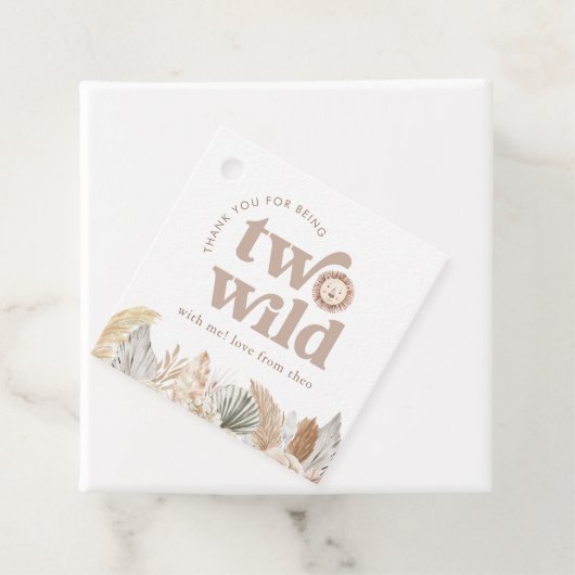 Two Wild Lion Birthday Square Vielen Dank Geschenkanhänger (Beispiel)