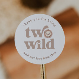 Two Wild Lion Birthday Vielen Dank Runder Aufkleber