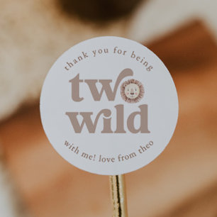 Two Wild Lion Birthday Vielen Dank Runder Aufkleber