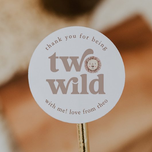 Two Wild Lion Birthday Vielen Dank Runder Aufkleber