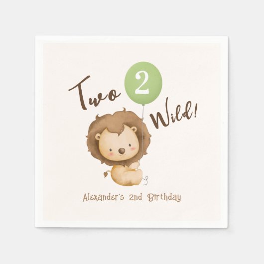 Two Wild Lion Boy Serviette (Vorderseite)