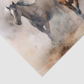 "Two Wild Mustangs" Dusty Western Wassercolor Seidenpapier (Ausschnitt)