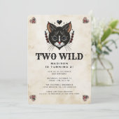 Two Wild Niedlich Kitten Cat Rockabilly 2. Geburts Einladung (Stehend Vorderseite)