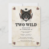 Two Wild Niedlich Kitten Cat Rockabilly 2. Geburts Einladung (Vorderseite)