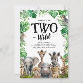 Two Wild Safari 2. Geburtstag Party Einladung (Vorderseite)