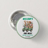 Two Wild Safari Animal 2nd Birthday Party Button (Vorne & Hinten)