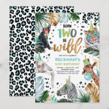 Two Wild Safari Animals 2nd Boy Birthday Party