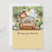 Two Wild Safari Animals Driving Car 2nd Birthday Einladung (Rückseite)