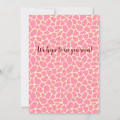Two Wild Safari Animals Giraf Girl Pink 2nd Bday Einladung (Rückseite)