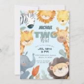 Two Wild Safari Boys 2. Einladung (Vorderseite)