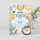 Two Wild Safari Boys 2. Einladung (Stehend Vorderseite)