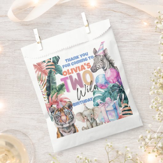 Two Wild Safari zweites Party Animal danke Geschenktütchen (Ausgeschnitten)