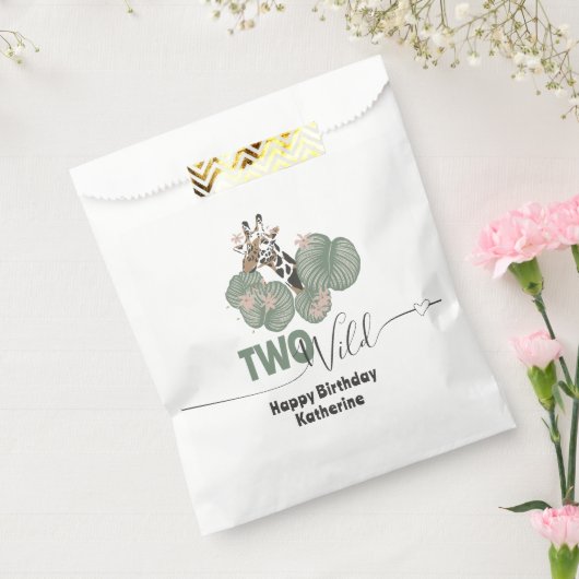 Two Wild Tropical Giraffe Animal Birthday Party Geschenktütchen (Versiegelt)
