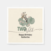 Two Wild Tropical Giraffe Animal Birthday Party  Serviette (Vorderseite)