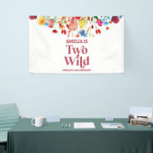 Two Wild Wildflower Second 2nd Birthday Party Banner (Messeveranstaltung)