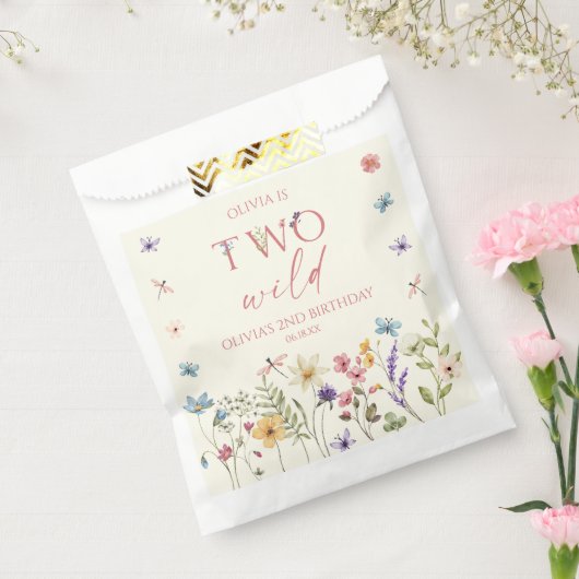 Two Wild Wildflower Wild Flower 2nd Birthday Party Geschenktütchen (Versiegelt)