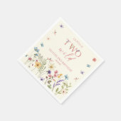 Two Wild Wildflower Wild Flower 2nd Birthday Party Serviette (Ecke)