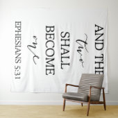 "Two will one" - Hochzeitsfeier Wandteppich (Beispiel (Horizontal))