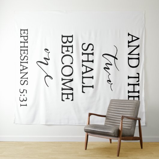 "Two will one" - Hochzeitsfeier Wandteppich (Beispiel (Horizontal))