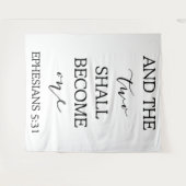 "Two will one" - Hochzeitsfeier Wandteppich (Vorderseite (Horizontal))