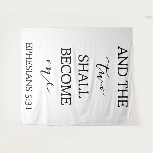 "Two will one" - Hochzeitsfeier Wandteppich (Vorderseite (Horizontal))