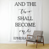 "Two will one" - Hochzeitsfeier Wandteppich (Beispiel)