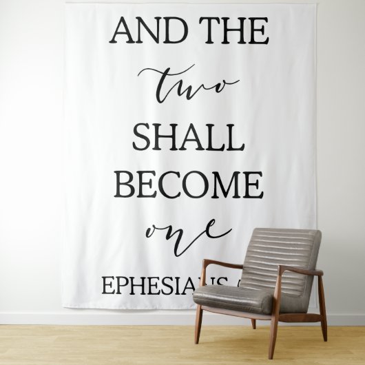 "Two will one" - Hochzeitsfeier Wandteppich (Beispiel)