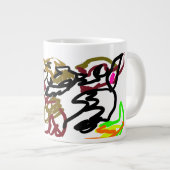 Two wolves Autumn Jumbo-Tasse (Vorderseite Rechts)