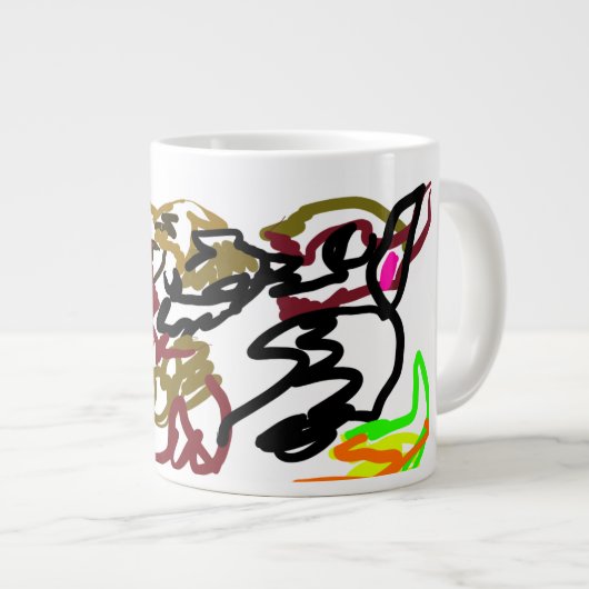 Two wolves Autumn Jumbo-Tasse (Vorderseite Rechts)