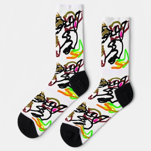 Two wolves Autumn Socken (Linkes Detail)