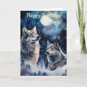 Two Wolves in Winter Karte (Vorderseite)